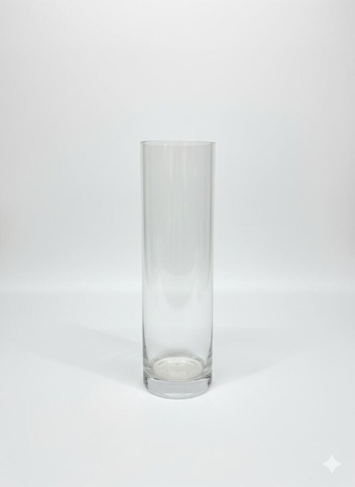 ŞEFFAF VAZO SİLİNDİR UZUN 35x10 cm