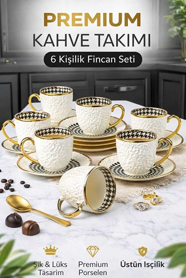 100CC 6LI FİNCAN KABARTMA GOLD