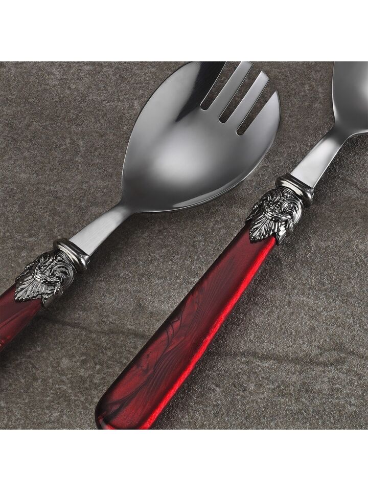 ARYILDIZ POSITANO SALATA SERVIS SET BURGUNDY 2 PRC