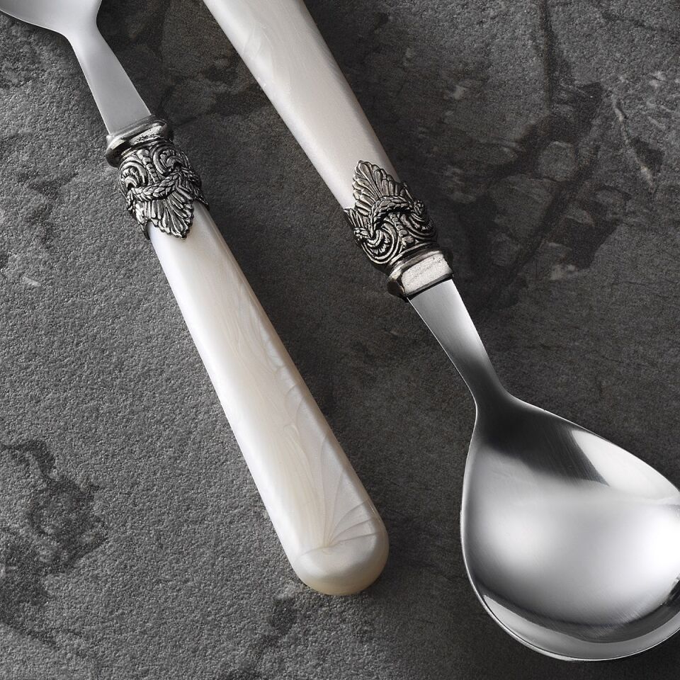 ARYILDIZ POSITANO SALATA SERVIS SET CREAM 2 PRC