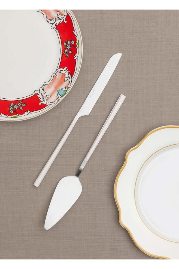 Bianco Pasta Servis Takımı Gümüş 2 Parça