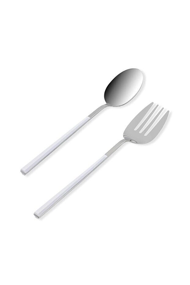Bianco Salata Servis Takımı Gümüş 2 Parça