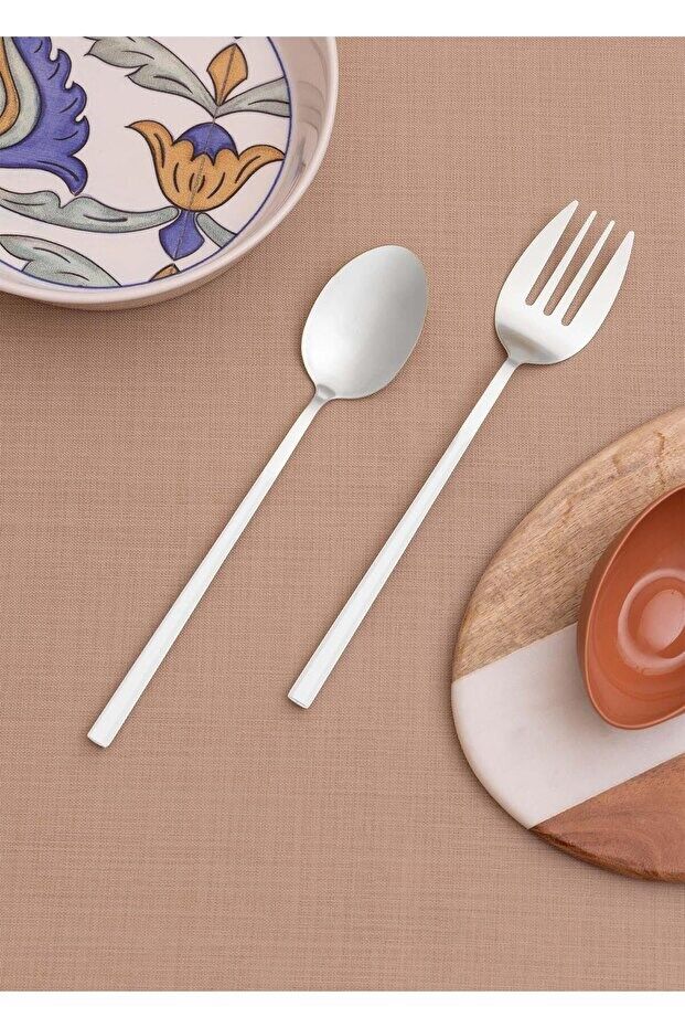 Bianco Salata Servis Takımı Gümüş 2 Parça