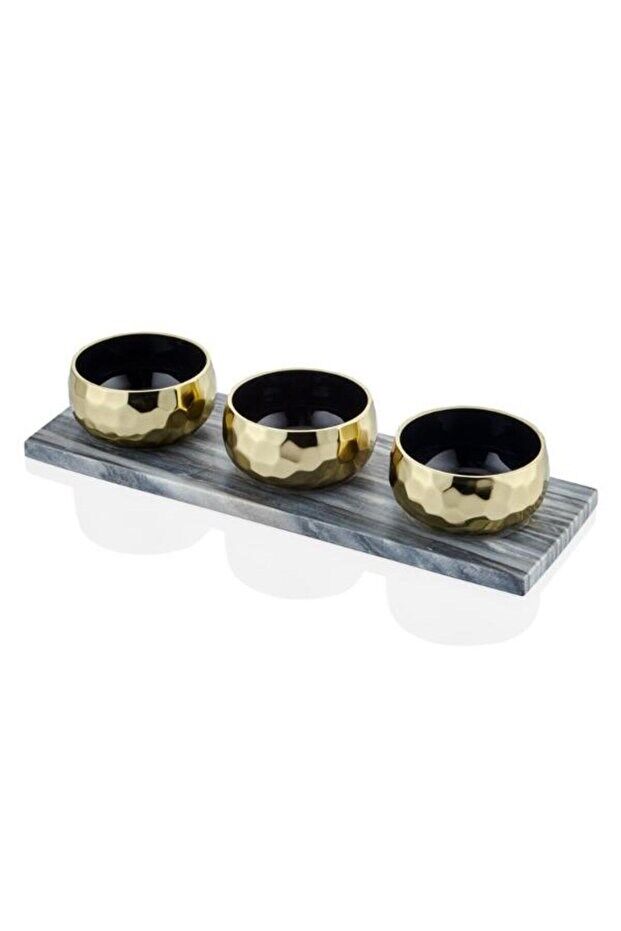 CLARA GOLD 3 ÇEREZLIK BOWLS 41X14X9 CM