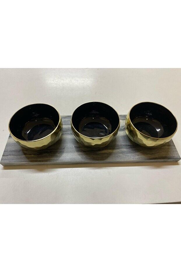 CLARA GOLD 3 ÇEREZLIK BOWLS 41X14X9 CM