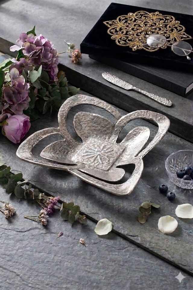 FESTIVE KARE MEYVELIK SILVER 28X28X6 CM