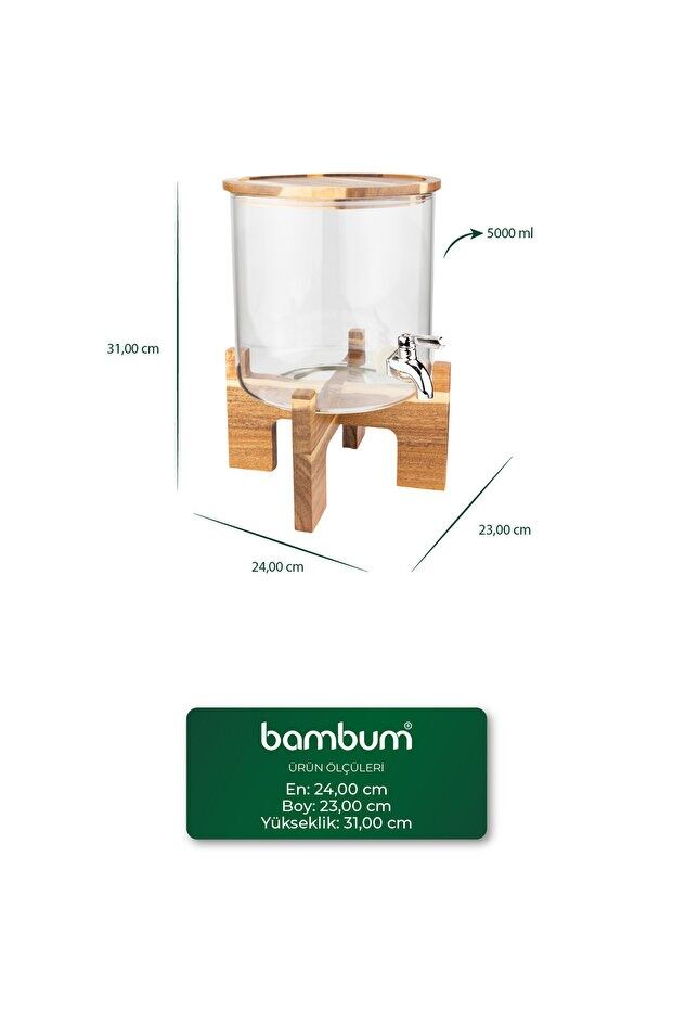 Fonte - Akasya Kapak ve Standlı Cam Sebil 5L