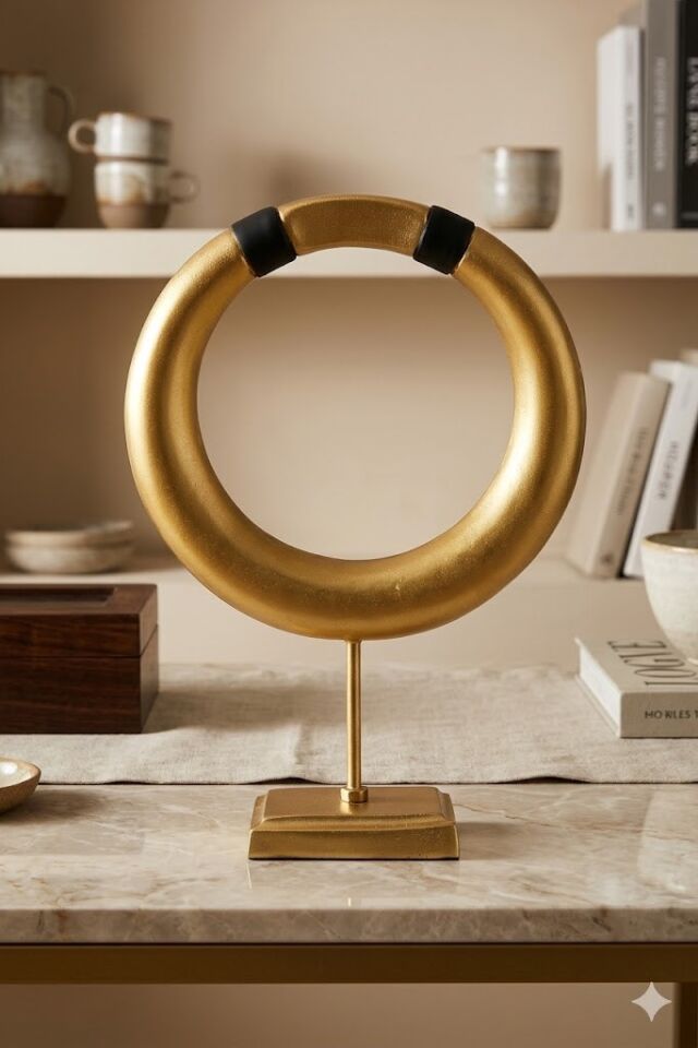 GOLD SİYAH  OVAL OBJE 27*8,5*36 CM