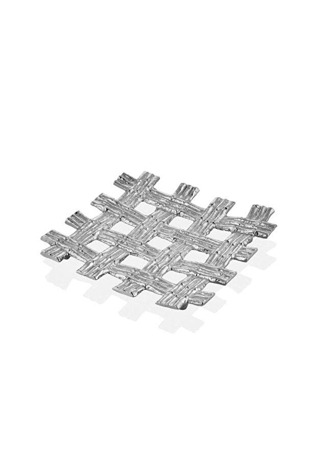BAMBOO NICKEL DECORATIVE TRAY 28X28X6 CM