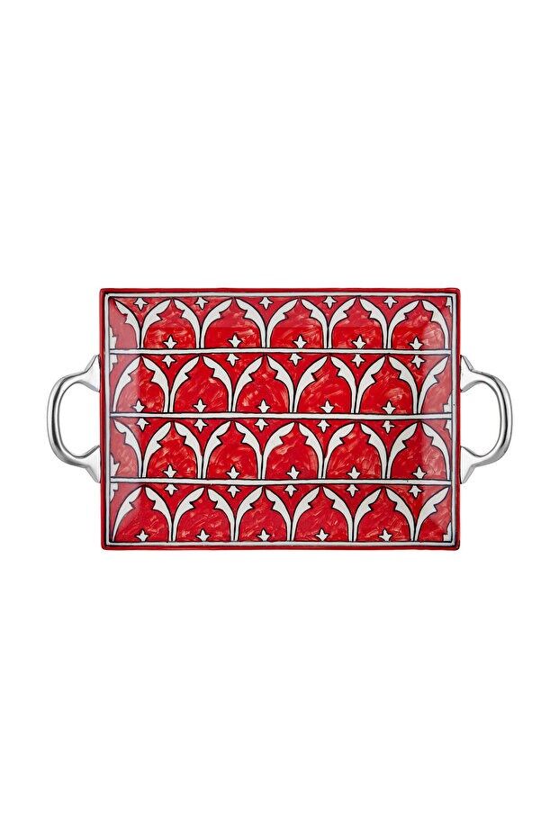 CORALLO SERVİS TEPSİSİ KIRMIZI 47X27 CM