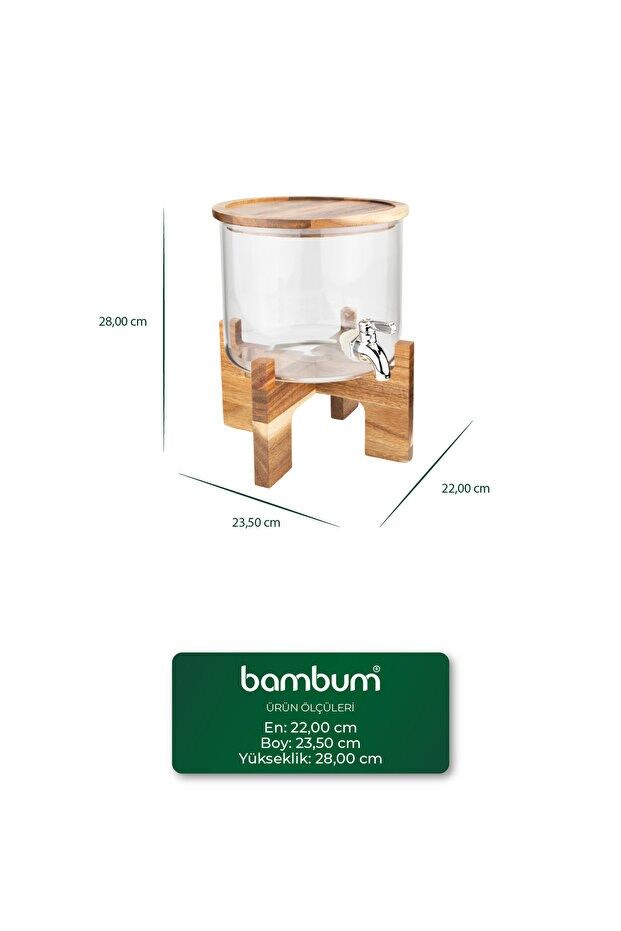 Fonte - Akasya Kapak ve Standlı Cam Sebil 3.5L