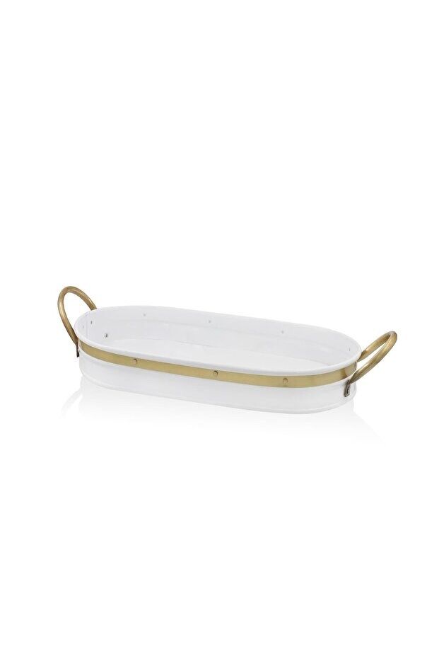 Galvin Tepsi Beyaz 65x33 cm