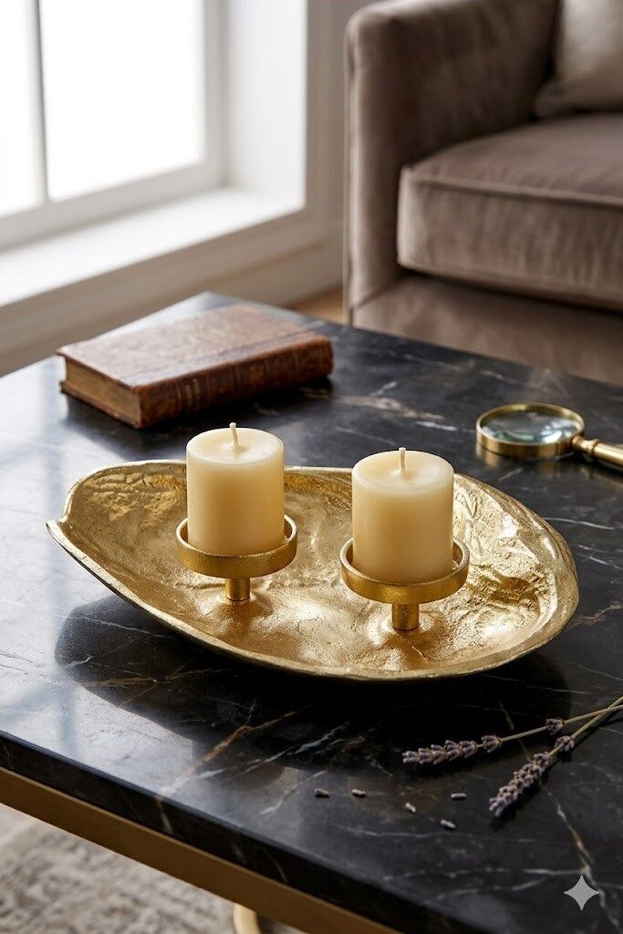 DISH GOLD IKILI MUMLUK 31X24X6 CM