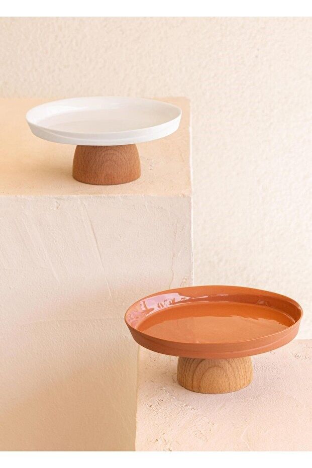 Limoges Ahşap Ayaklı Tabak Terracota 22 cm