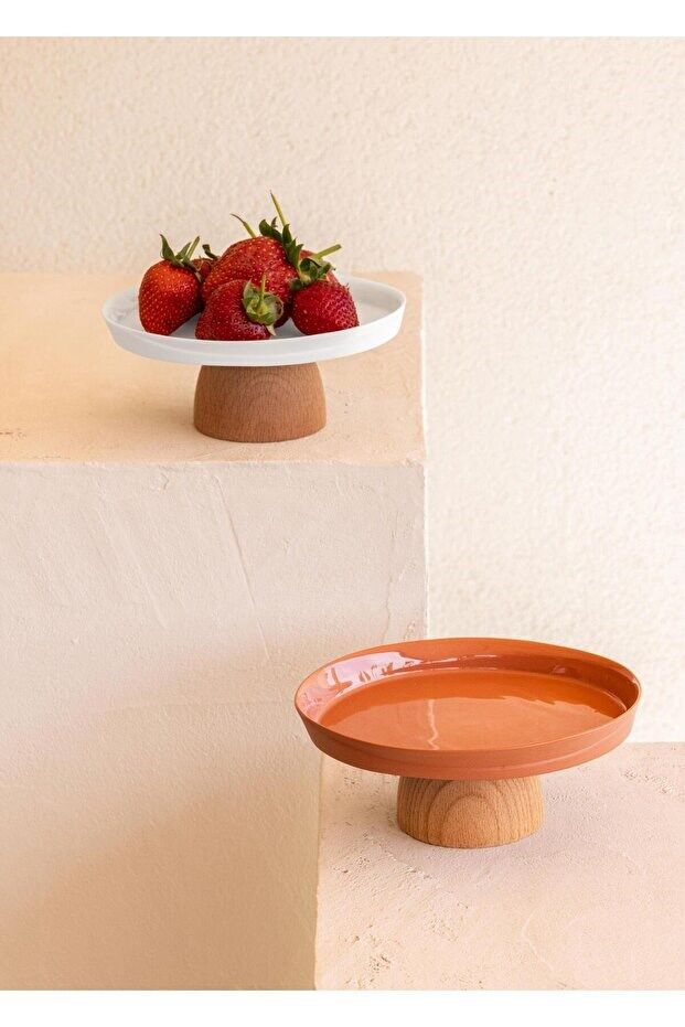 Limoges Ahşap Ayaklı Tabak Terracota 22 cm