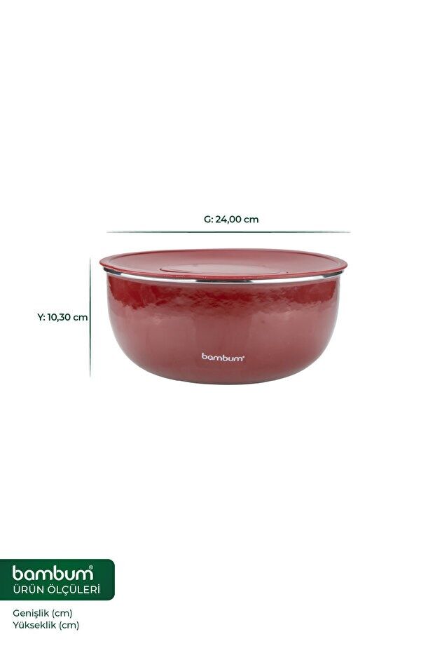 Nostalji - Karıştırma Kabı Bordo 24 cm