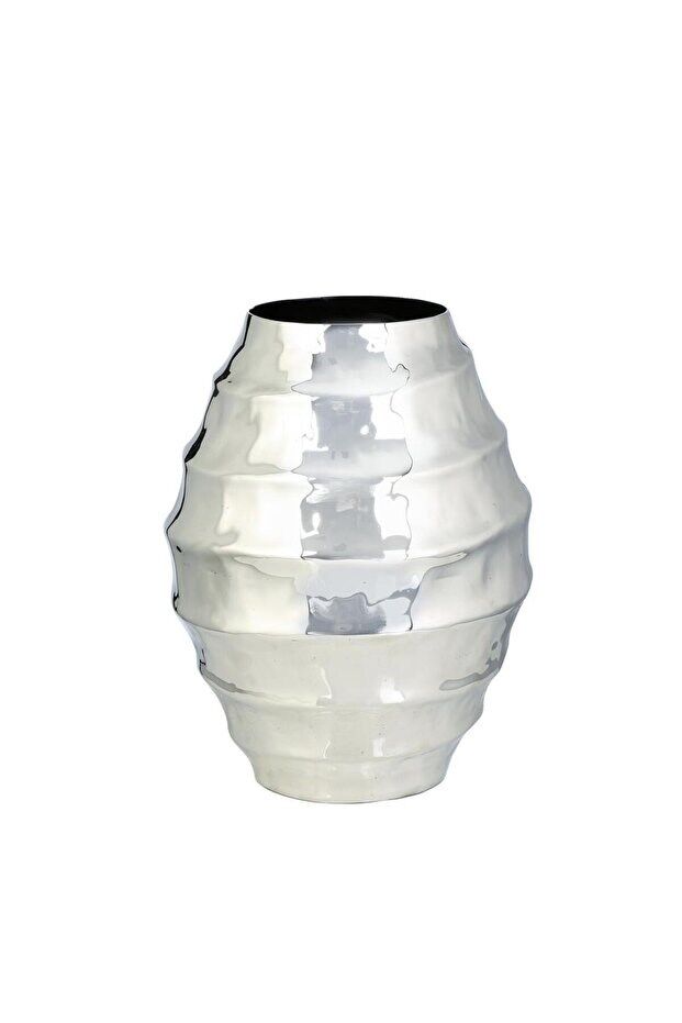 SILVER DALGALI VAZO KÜÇÜK 24*31 CM