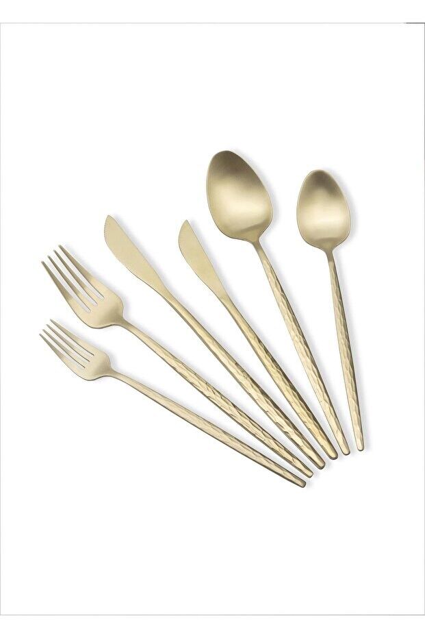 Shiny Çatal Kaşık Bıçak Takımı Mat Gold 36 Parça