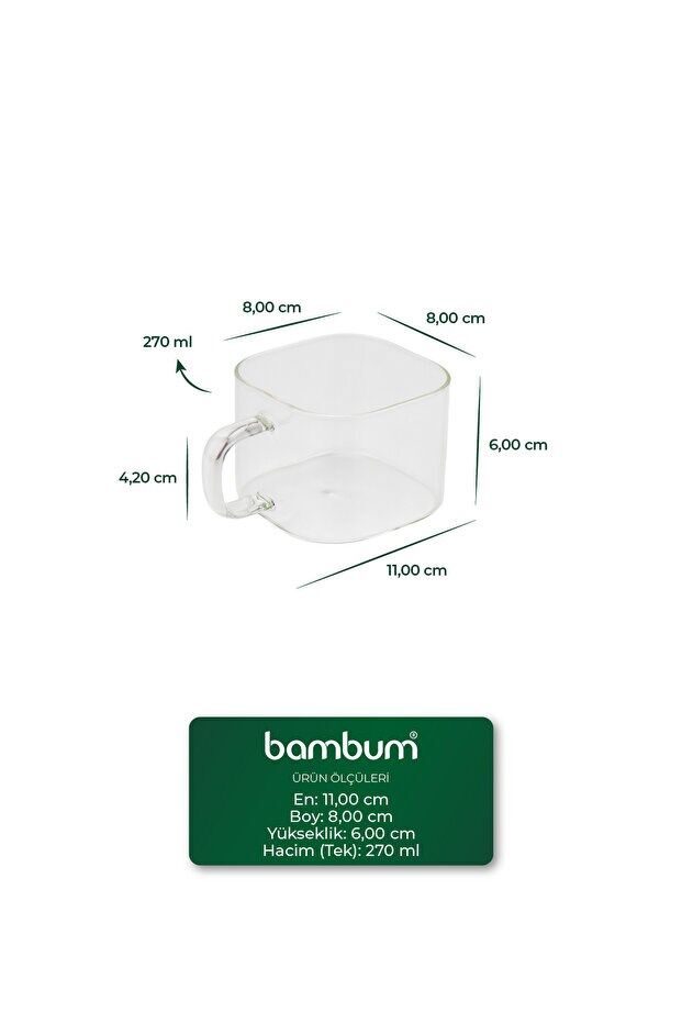 Tier - Bambu Cam 6'lı Baharatlık Seti