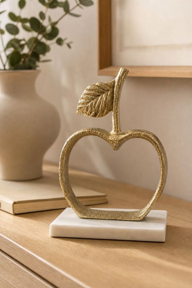 GOLD MERMER KAİDELİ ELMA OBJE 15*8*22