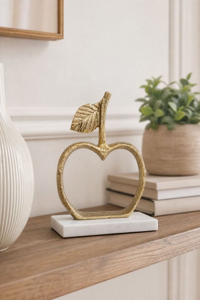 GOLD MERMER KAİDELİ ELMA OBJE 15*8*22
