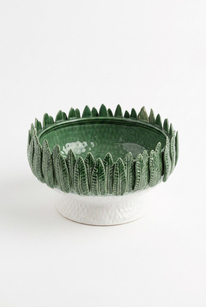 GREN PALM AYAKLI KASE 24X24X12 CM
