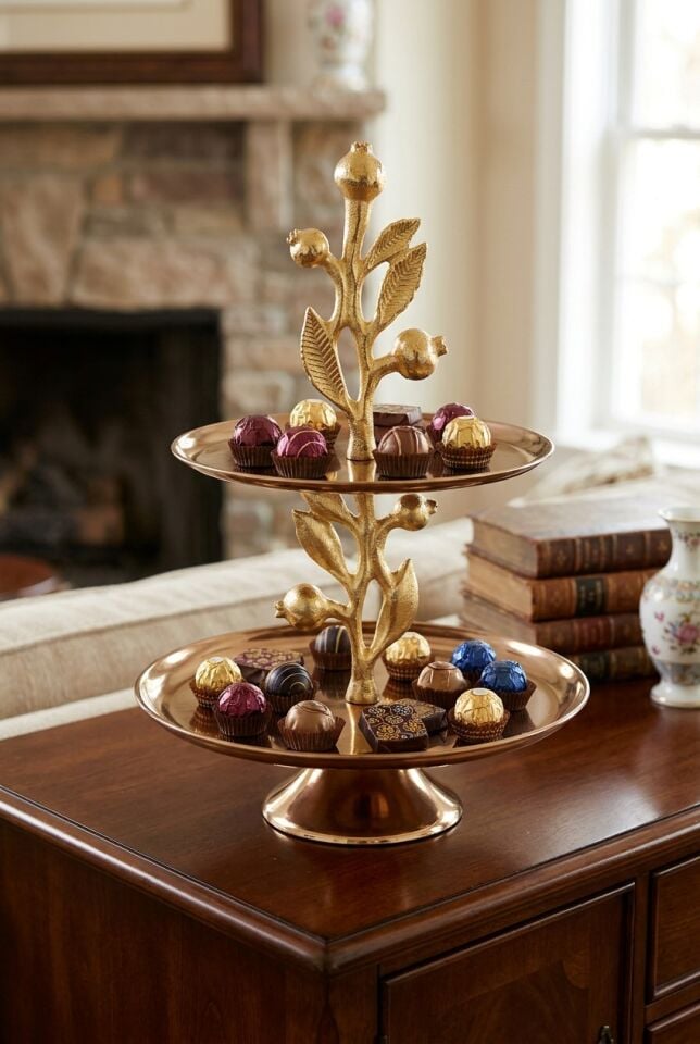 LEAF ROSE GOLD 2 KATLI DEKORATİF
