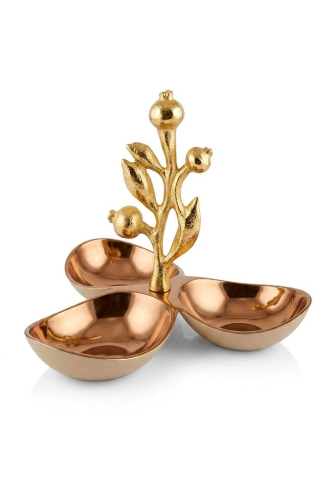 LEAF ROSE GOLD DEKORATİF 3'LÜ