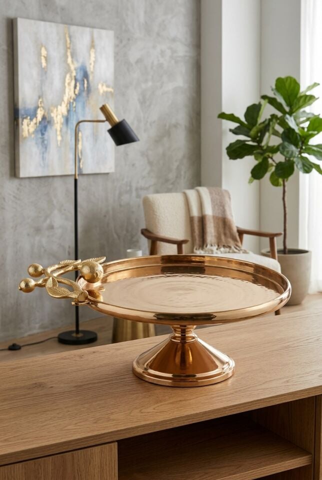 LEAF ROSE GOLD DEKORATİF AYAKLI