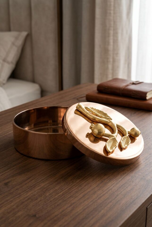 LEAF ROSE GOLD DEKORATİF KUTU