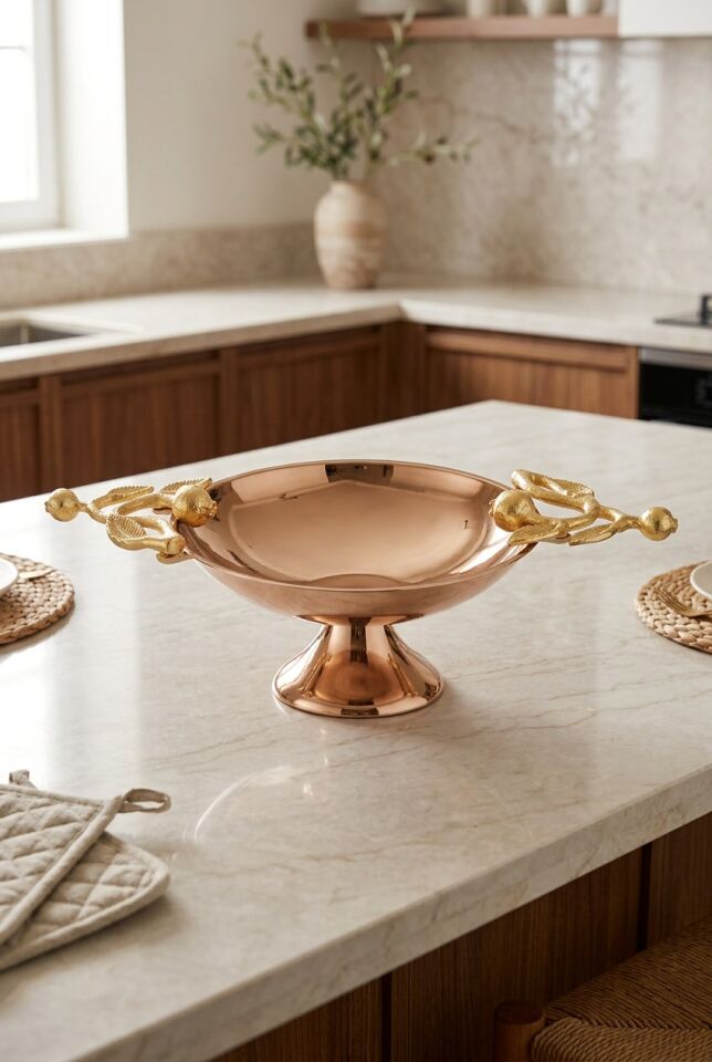 LEAF ROSE GOLD DEKORATİF MEYVELİK