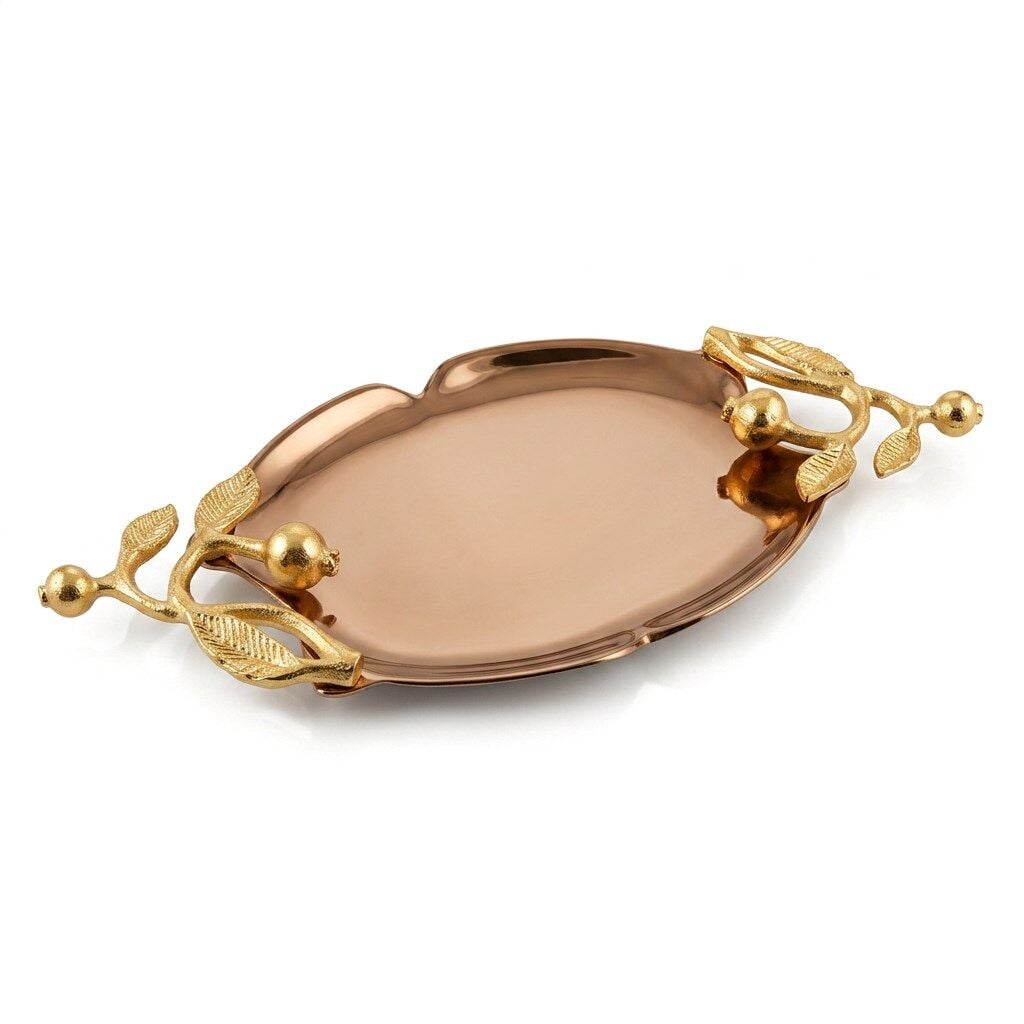 LEAF ROSE GOLD DEKORATİF TABAK