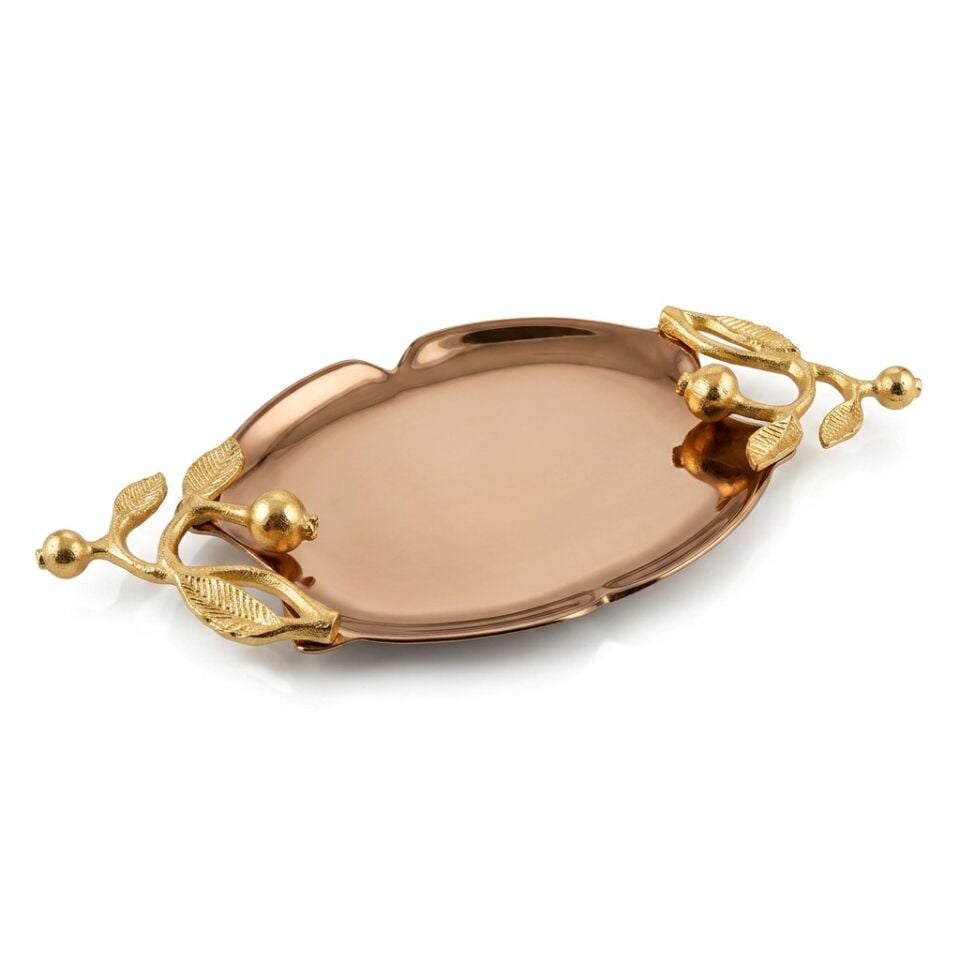 LEAF ROSE GOLD DEKORATİF TABAK