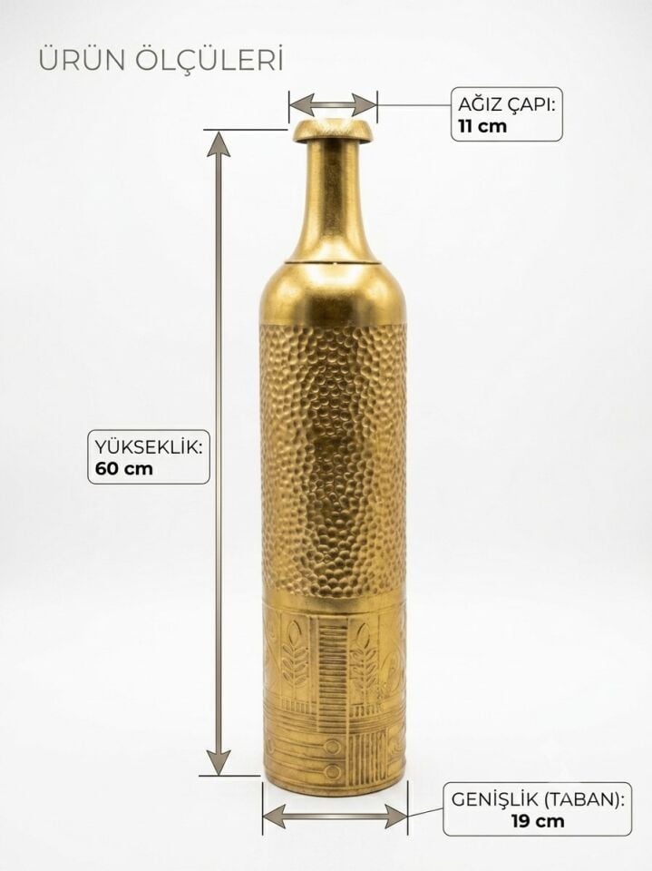 PANALI PNL-MG59 M METAL DEKORATİF GOLD VAZO
