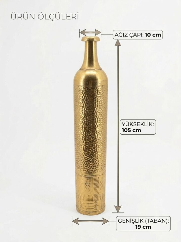 PANALI  PNL-MG59 L METAL DEKORATİF GOLD VAZO