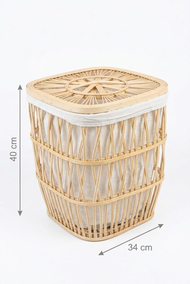 BAMBU KARE ÇAMAŞIR SEPETİ KÇK