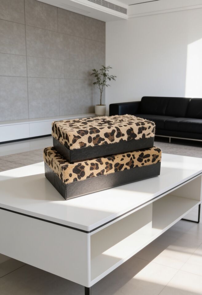 CASALONA KAHVE LEOPAR TÜY 2Lİ KUTU