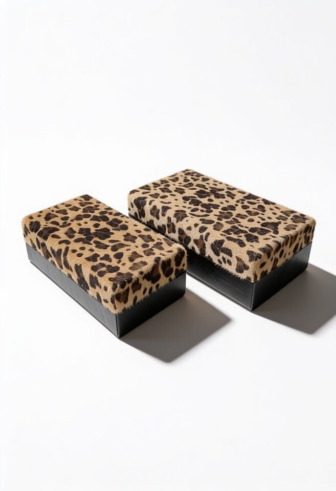 CASALONA KAHVE LEOPAR TÜY 2Lİ KUTU