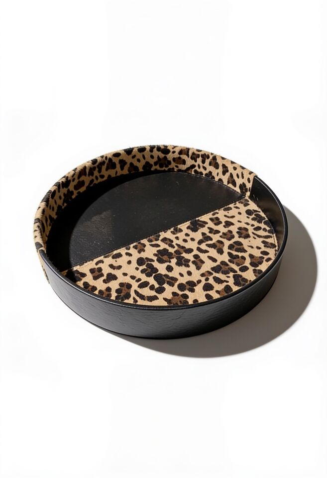 TEPSİ CASALONA KAHVE LEOPAR TÜY