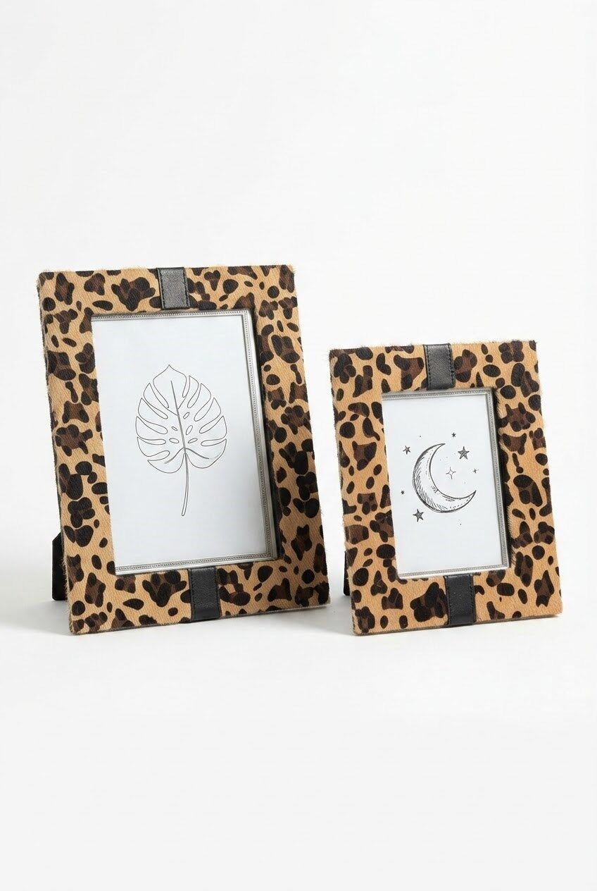 2Lİ ÇERÇEVE CASALONA KAHVE LEOPAR TÜY